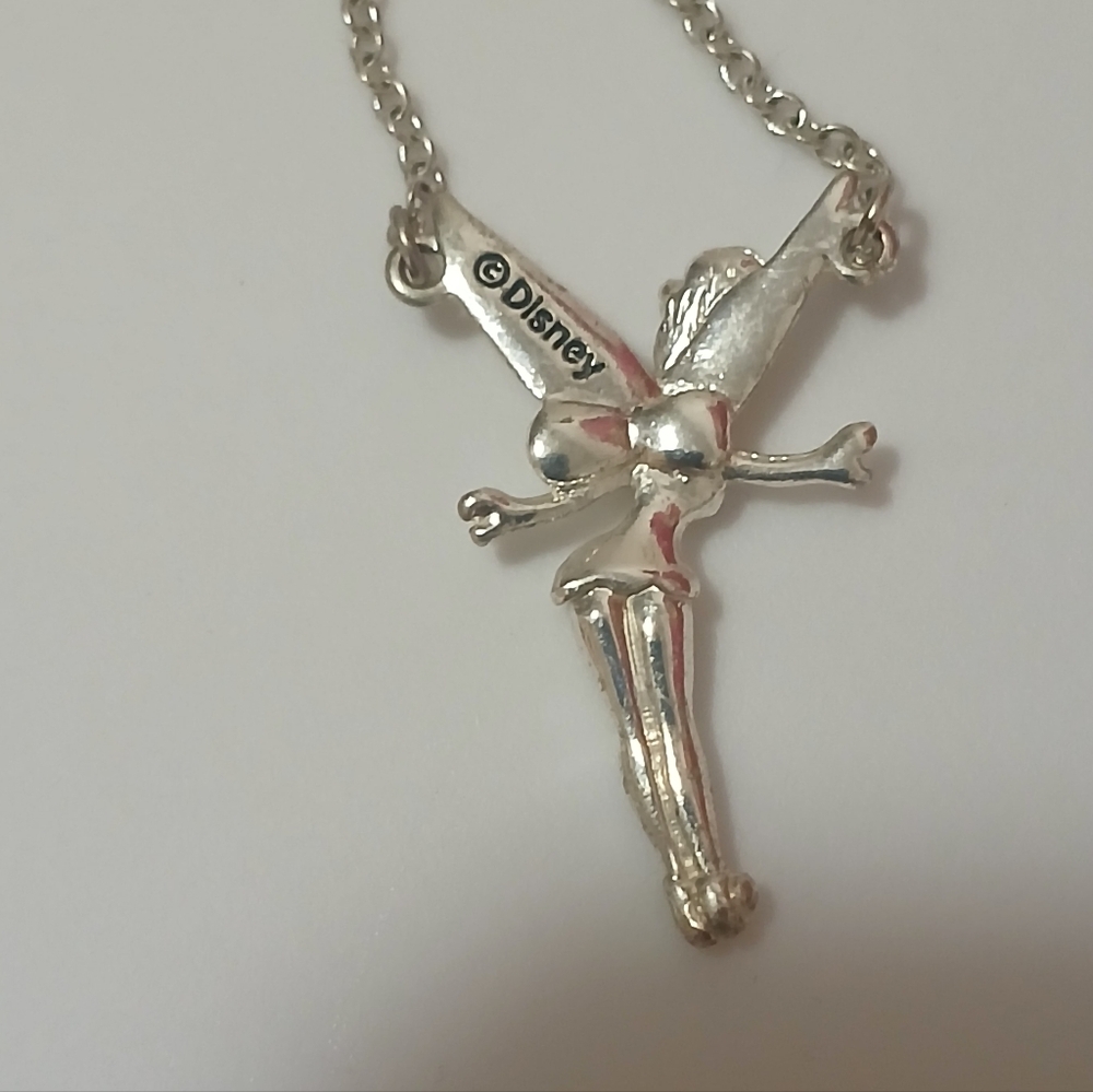 Tinker Bell Double Chain With Star Silvertone Necklace - Picture 13 of 13